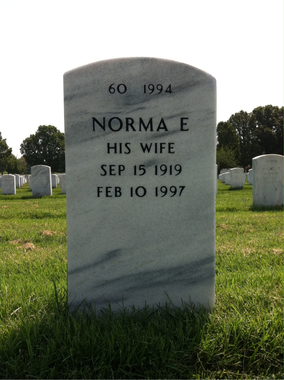 Back of headstone — Donald Nusbaum