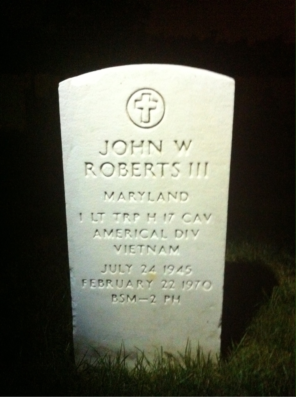 Headstone of John Wilson Roberts III