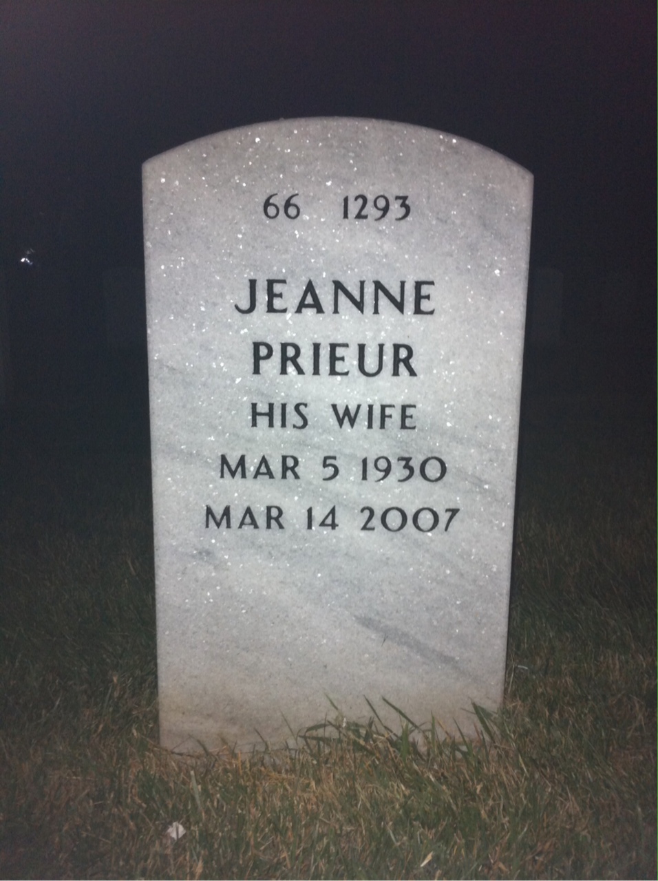 Back of headstone — John Brownley