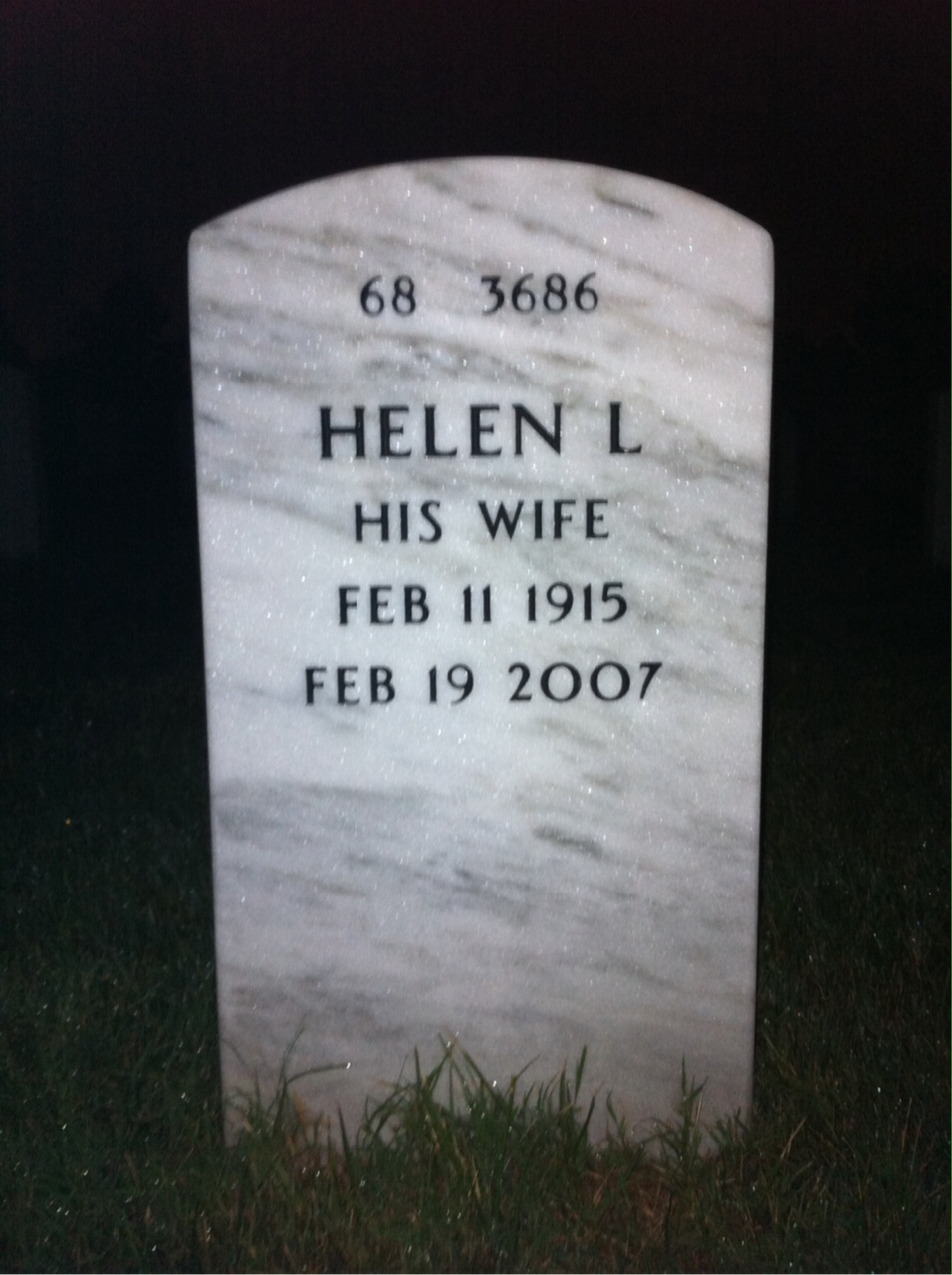 Back of headstone — Robert Powell