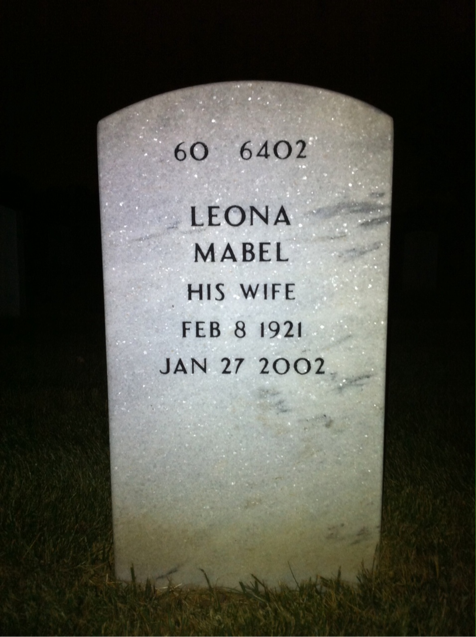 Back of headstone — Anthony De Francisco