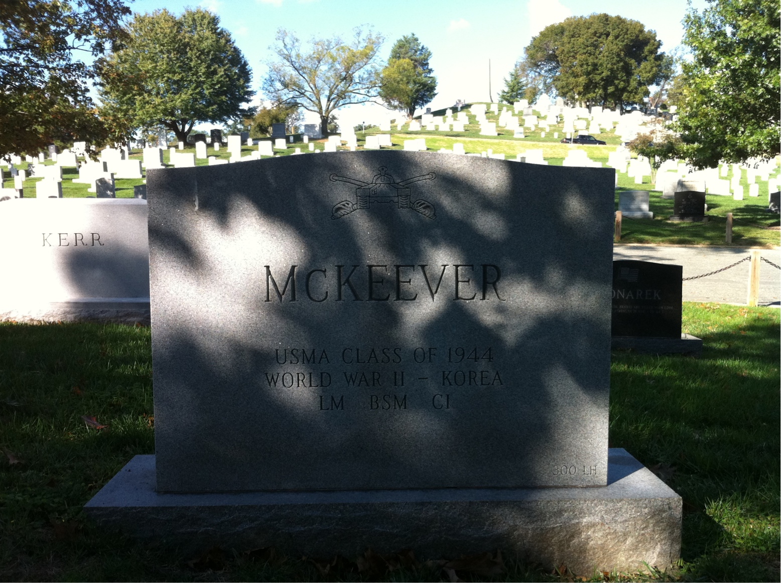 Back of headstone — Bernard Mckeever