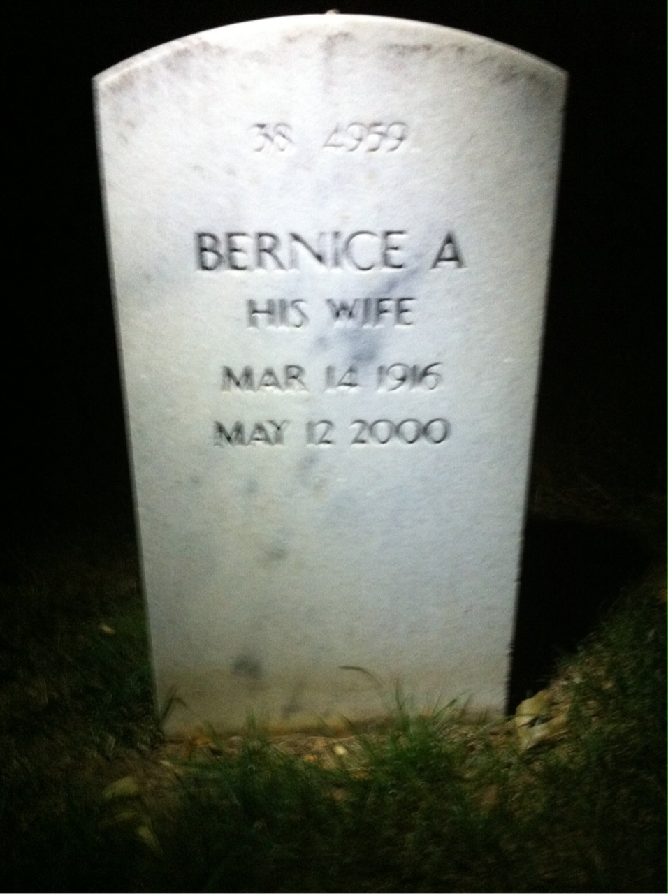 Back of headstone — Angelo Chester Portal