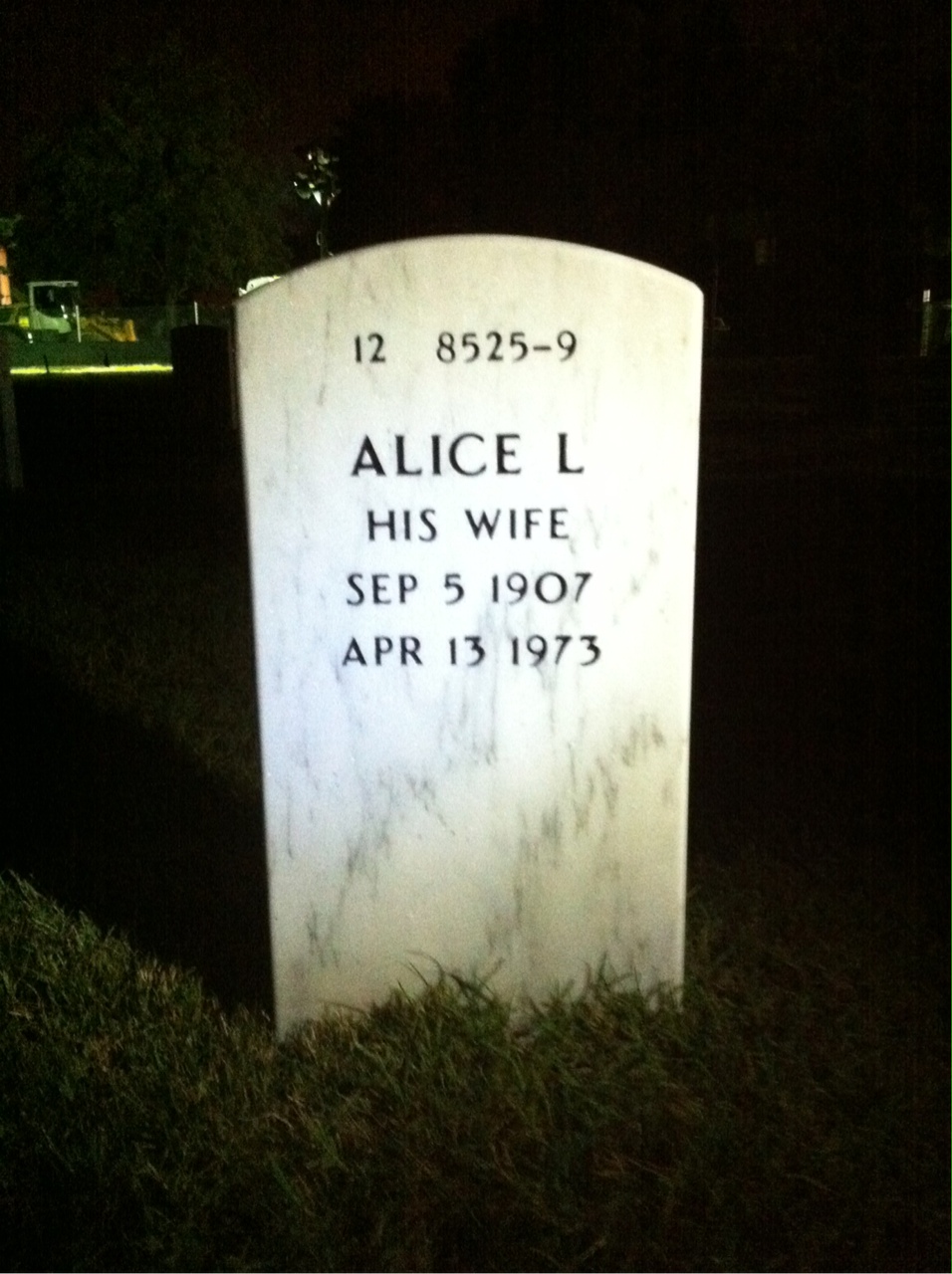 Back of headstone — Jimmie Bledsoe