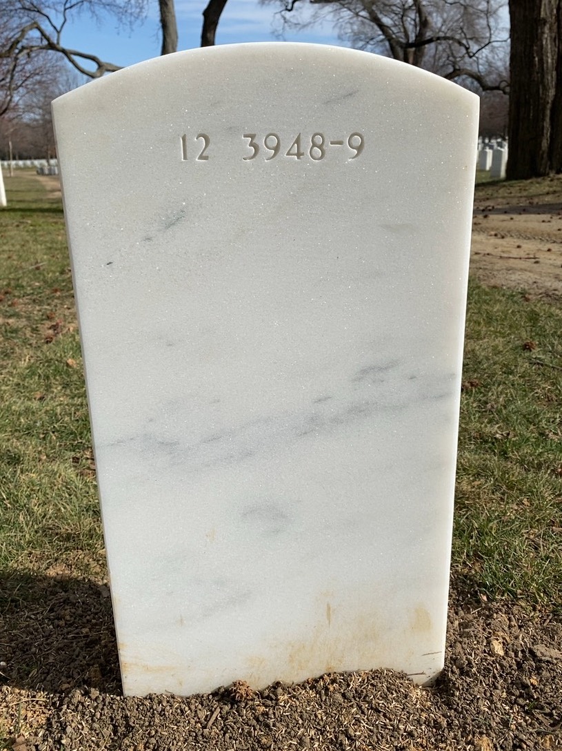 Back of headstone — William Peyton Dobbins