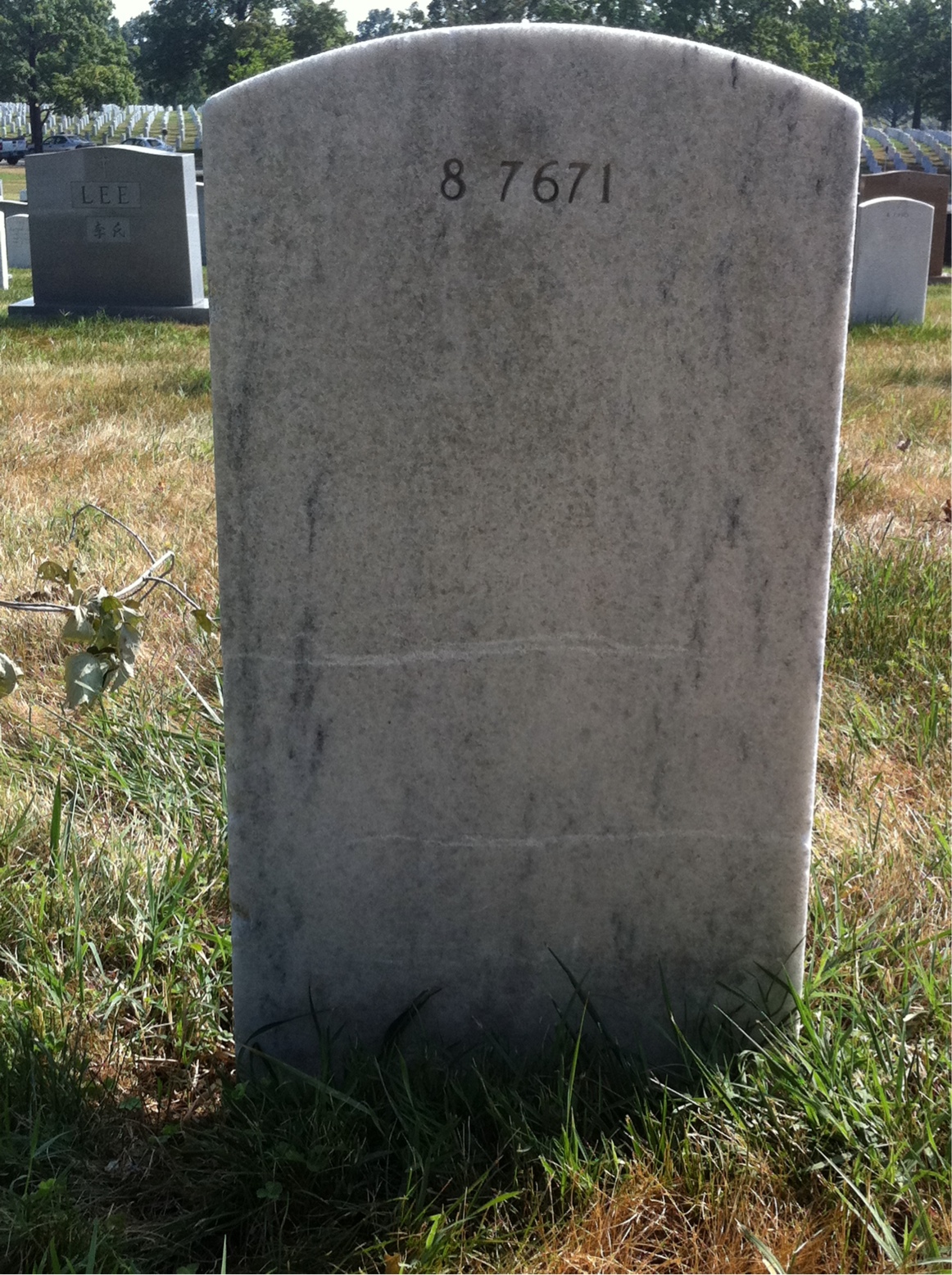 Back of headstone — Thomas Blair