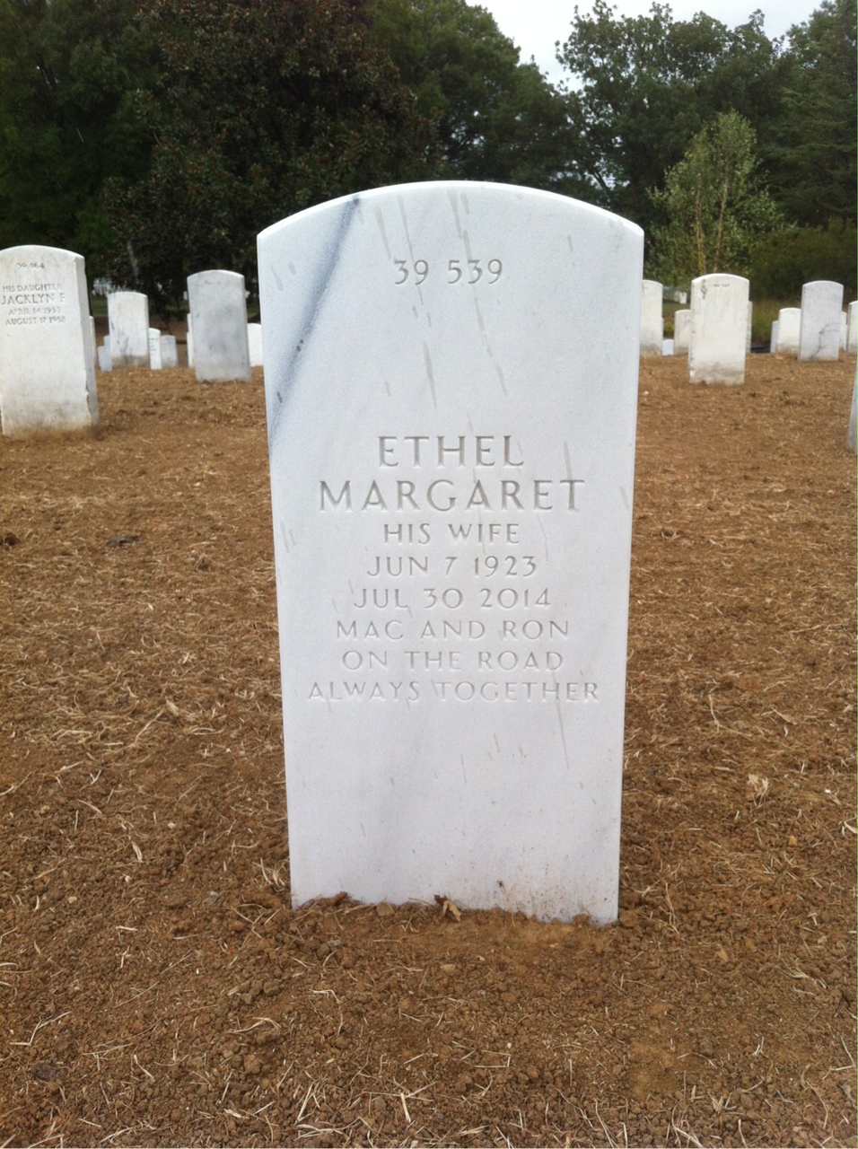 Back of headstone — George Sleeth