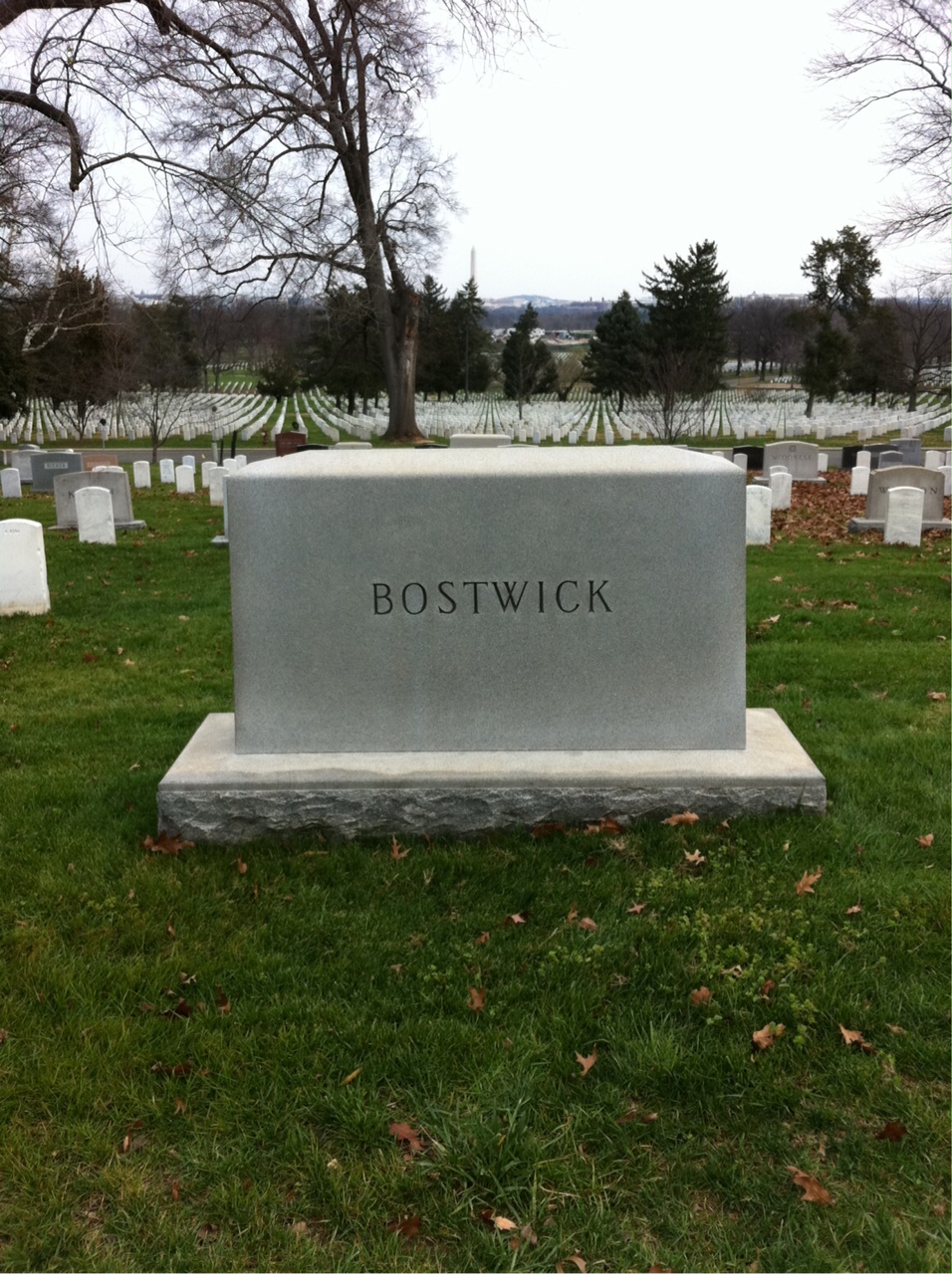 Back of headstone — Lucius Bostwick