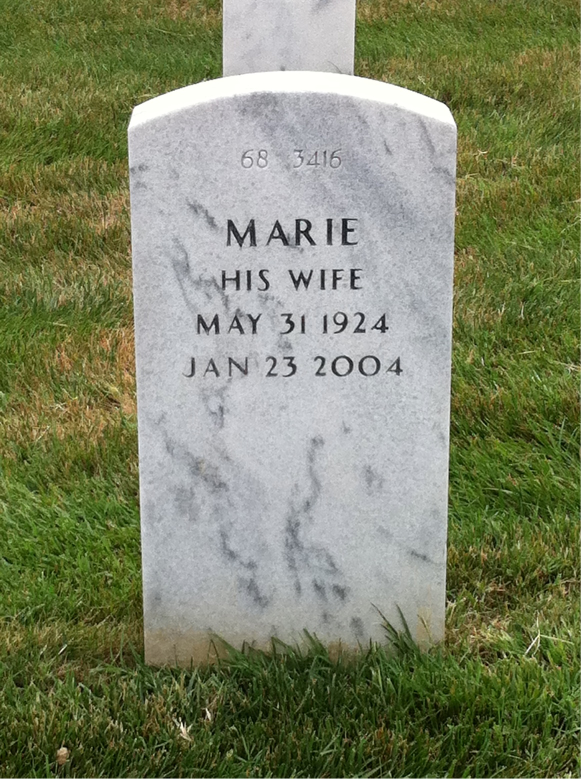 Back of headstone — Norman Brier