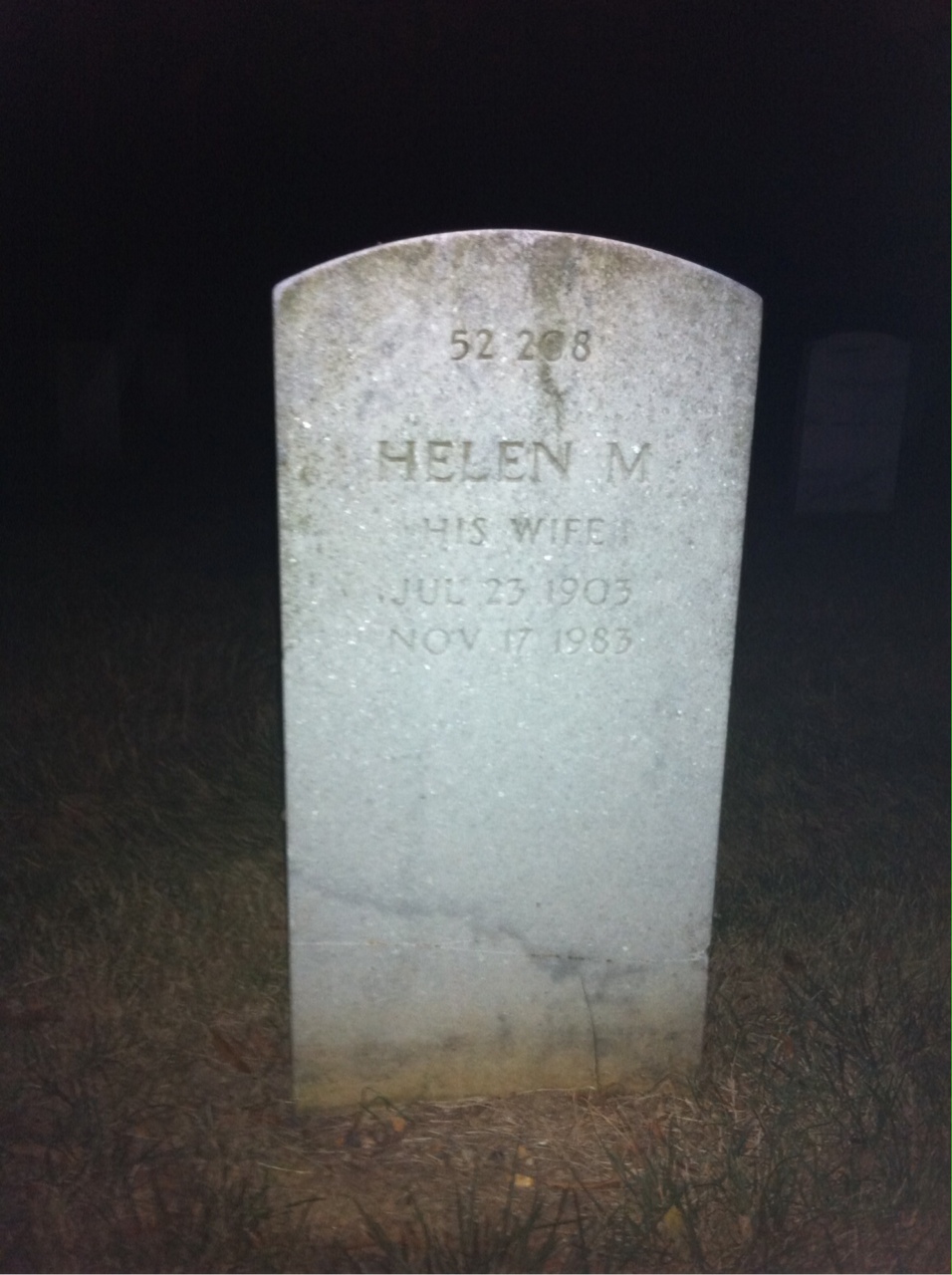 Back of headstone — Harry Miller Wheeler