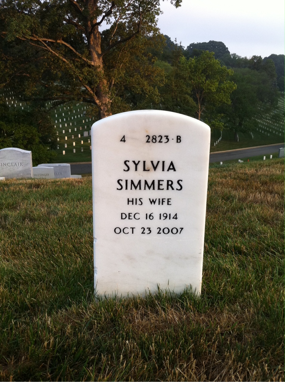 Back of headstone — Harry Englund