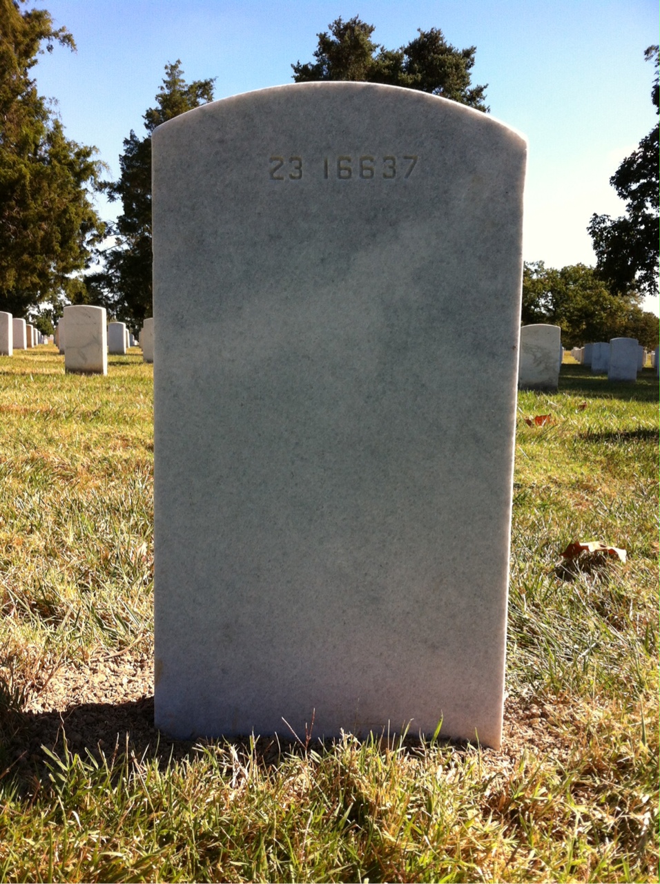 Back of headstone — John Adams