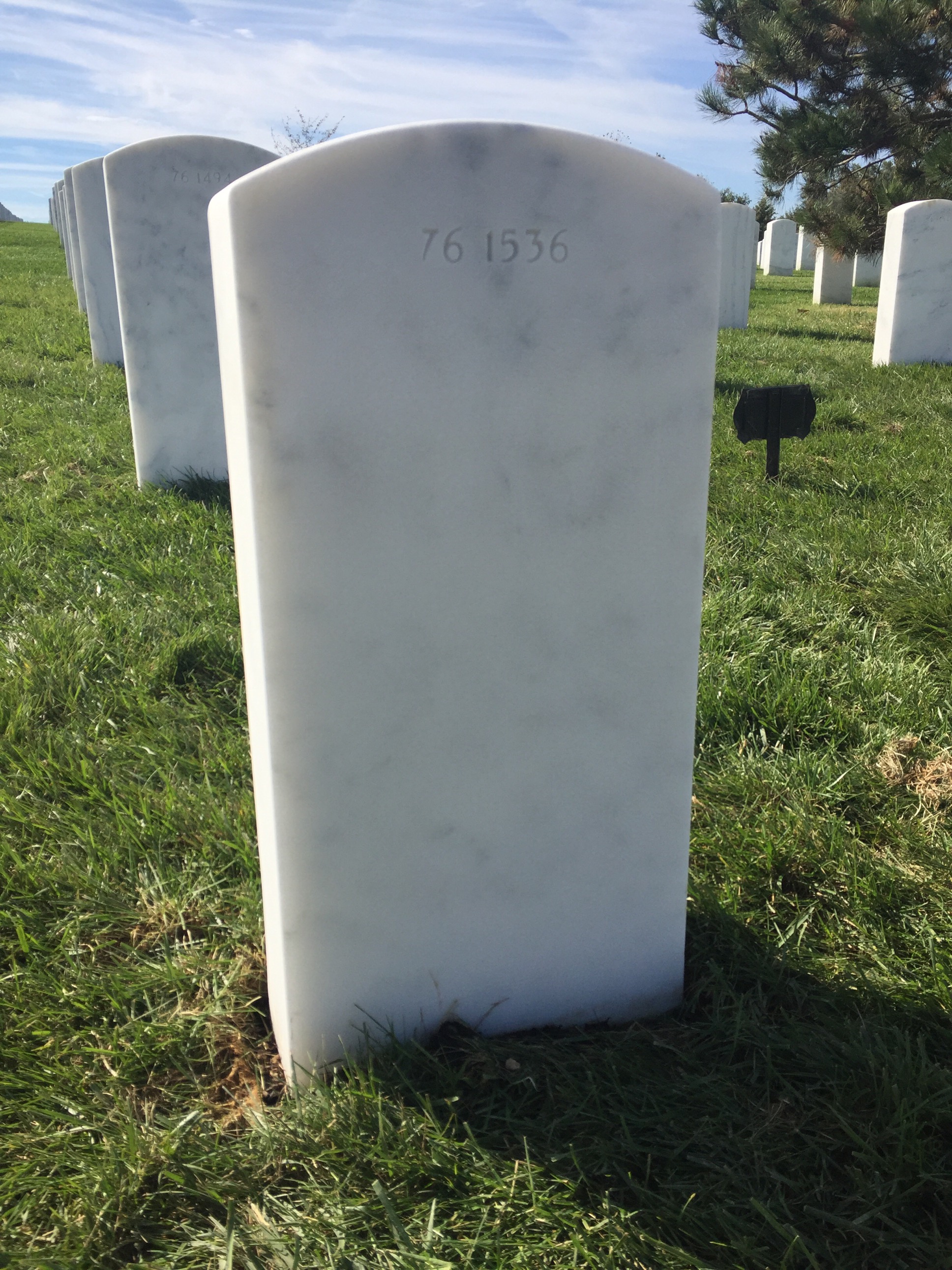 Back of headstone — William Moses