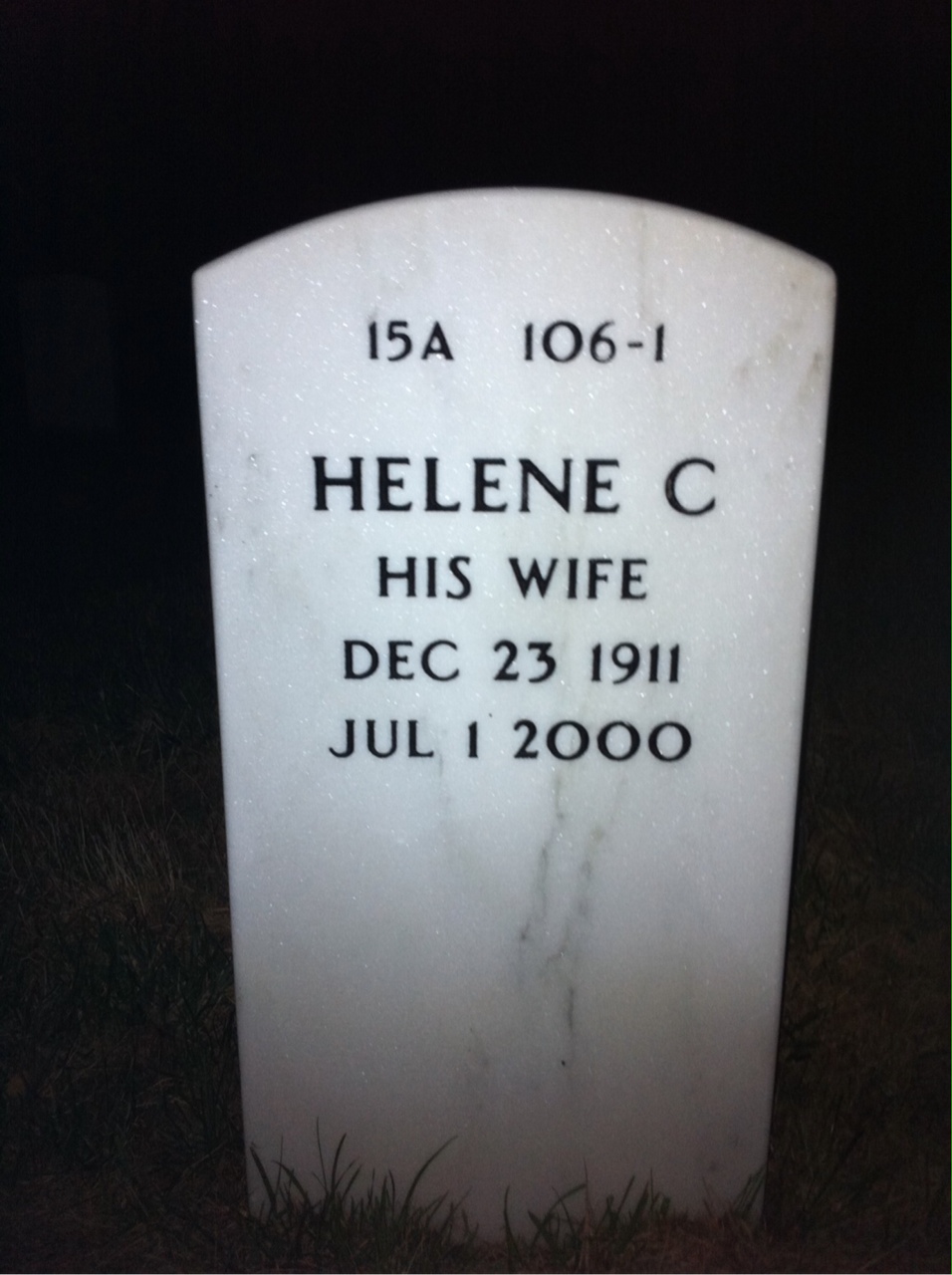 Back of headstone — Thomas Vassil