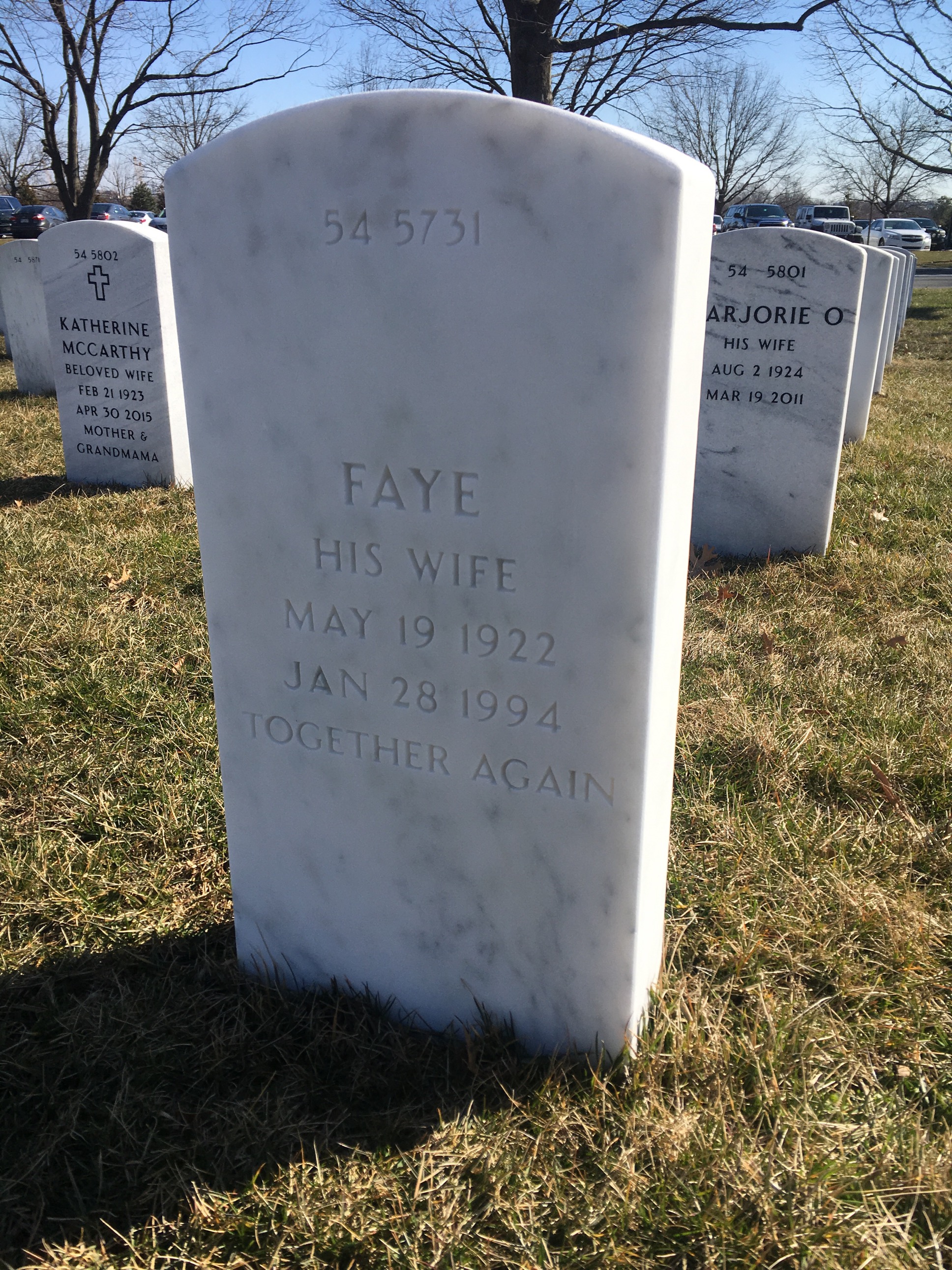 Back of headstone — George Anderson