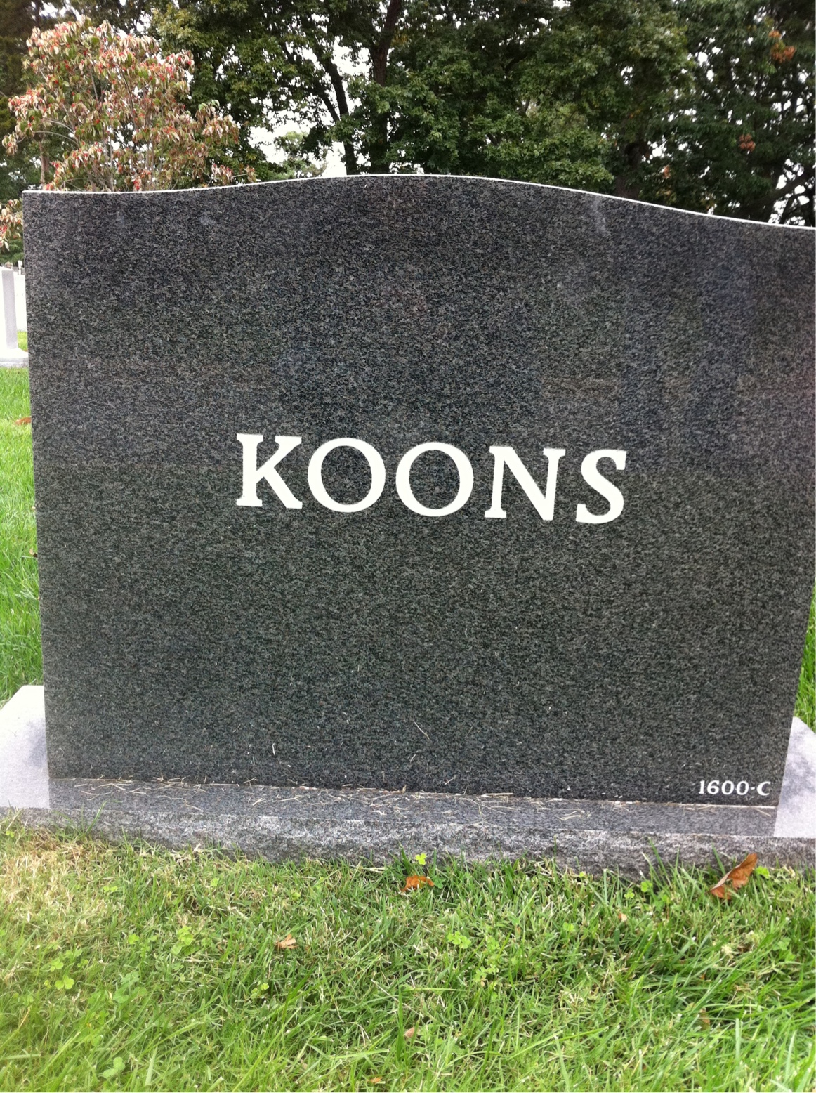 Back of headstone — Juanita Koons