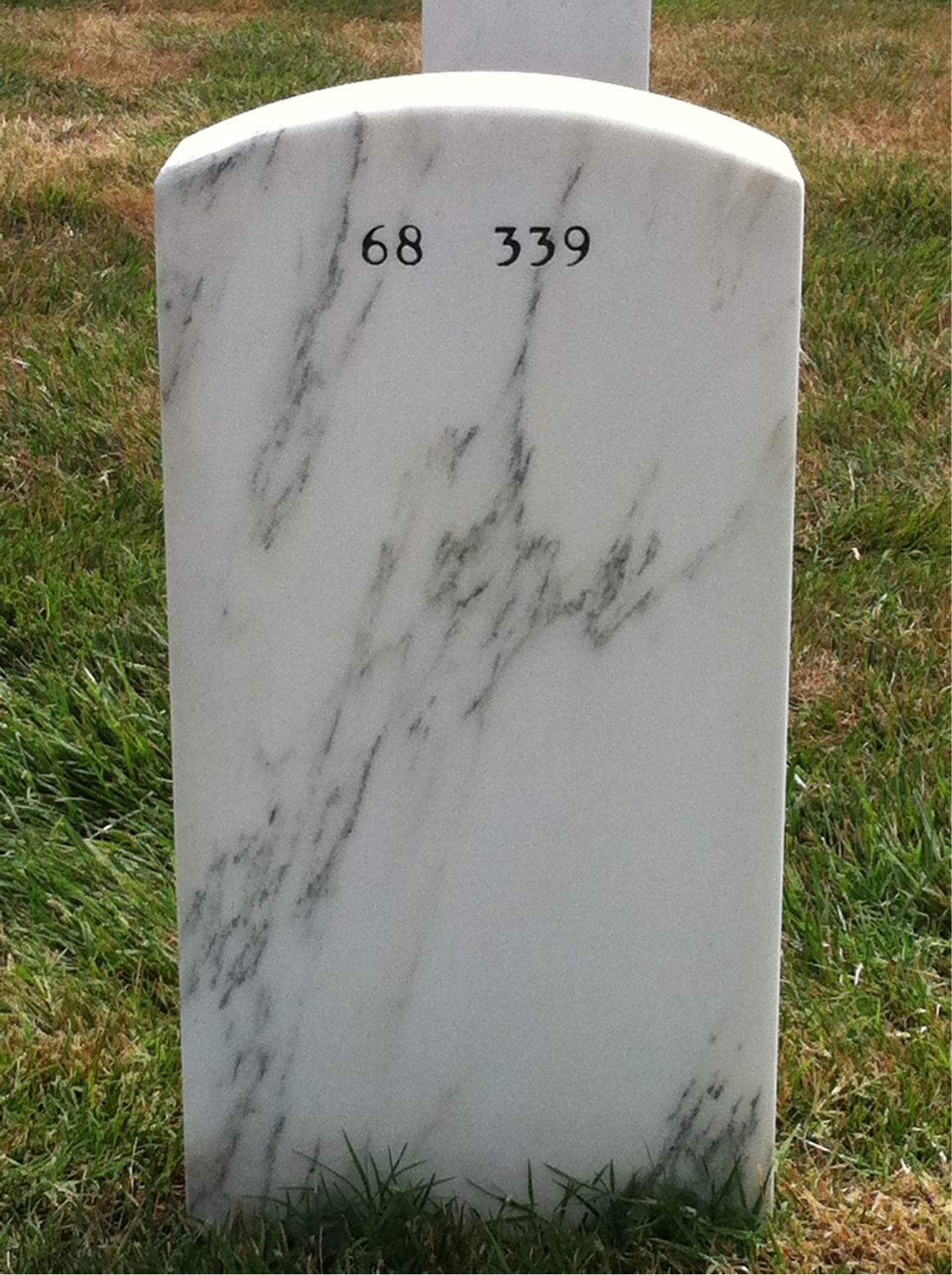 Back of headstone — William Kinkopf