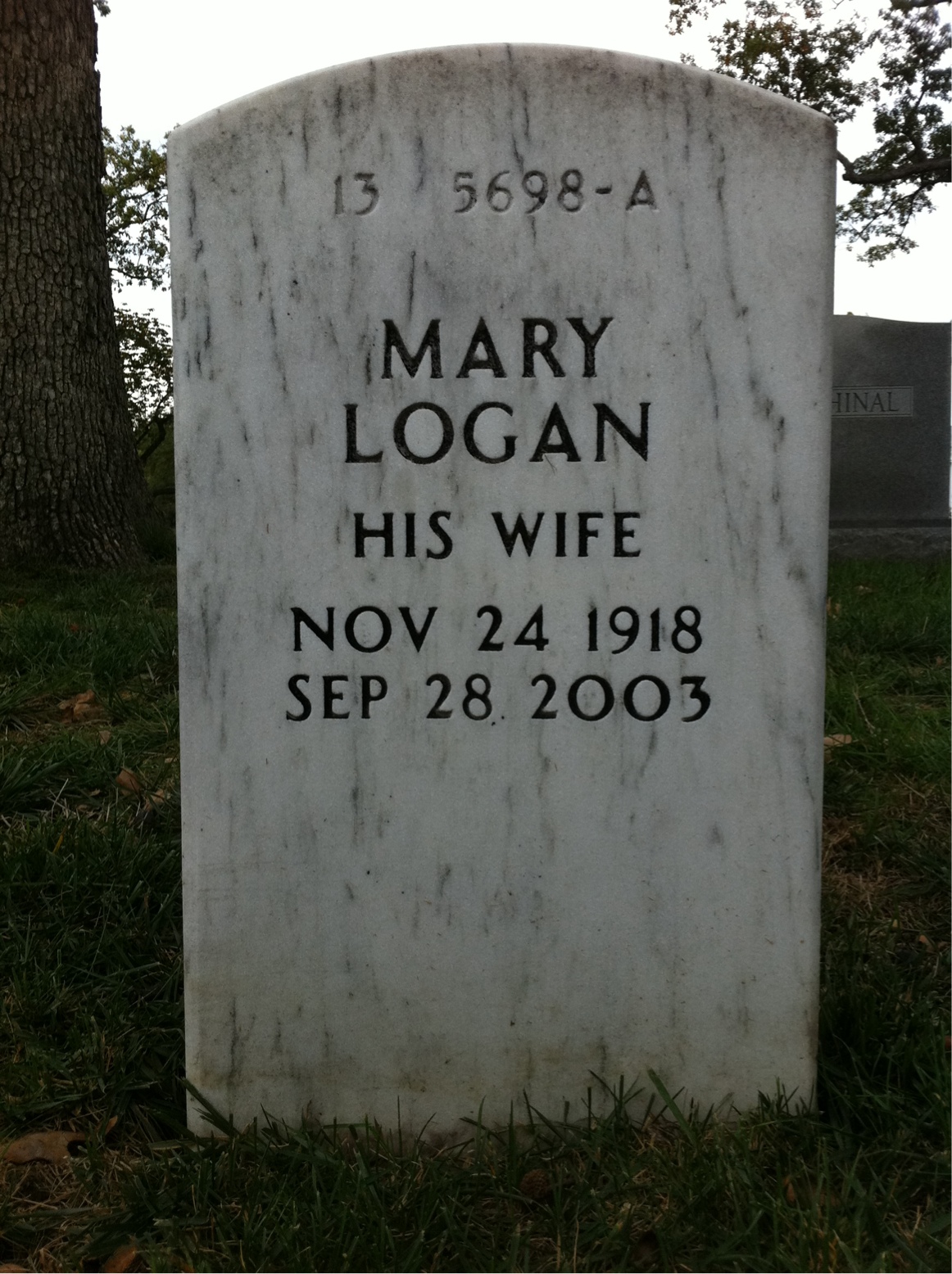 Back of headstone — Walter Greenwood