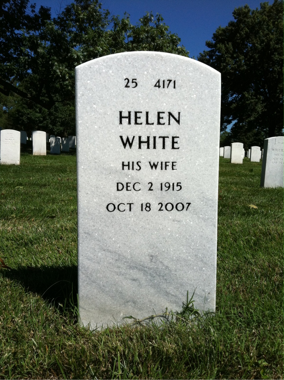 Back of headstone — Michael Buck