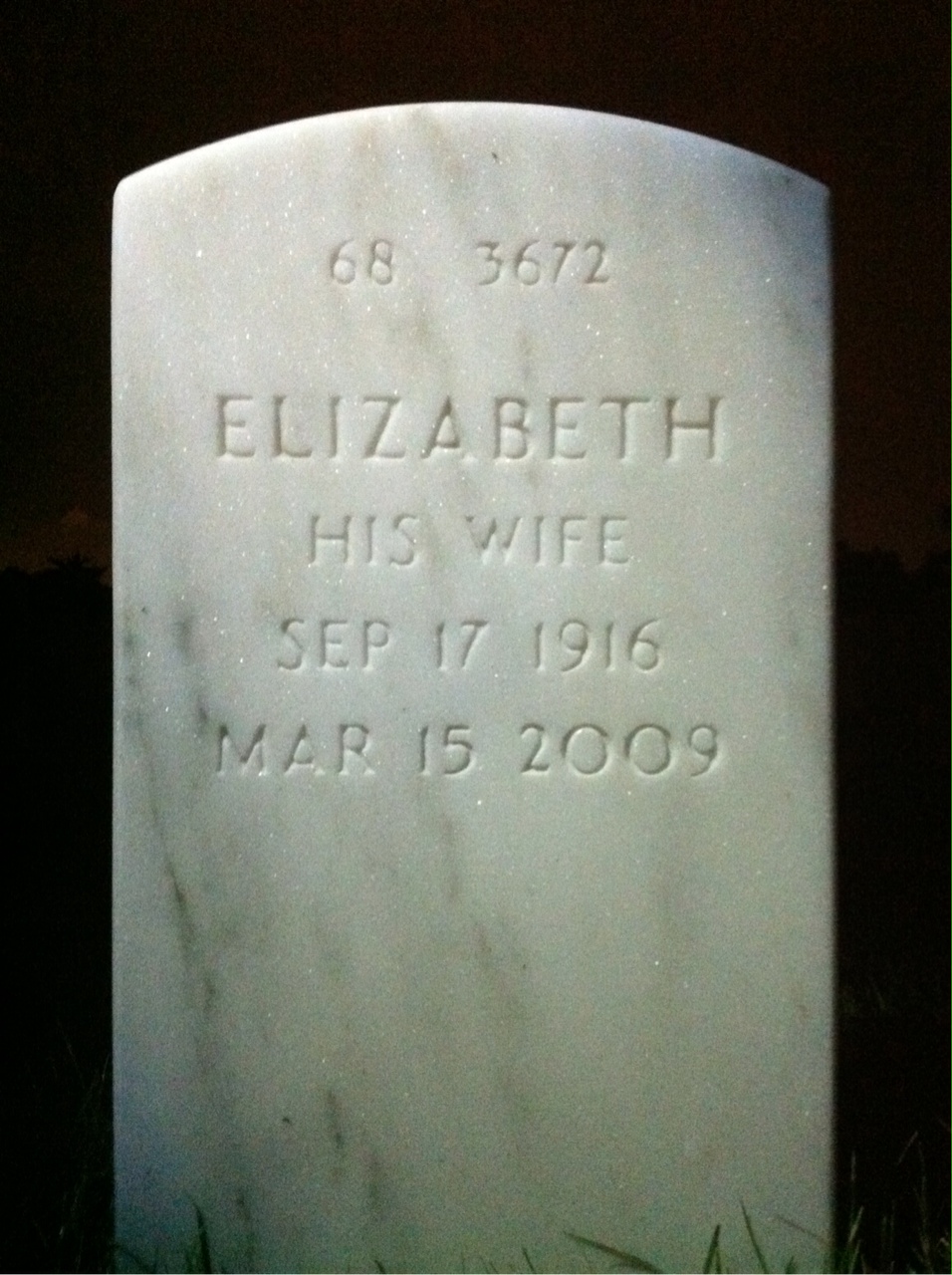 Back of headstone — Septimus Sightler