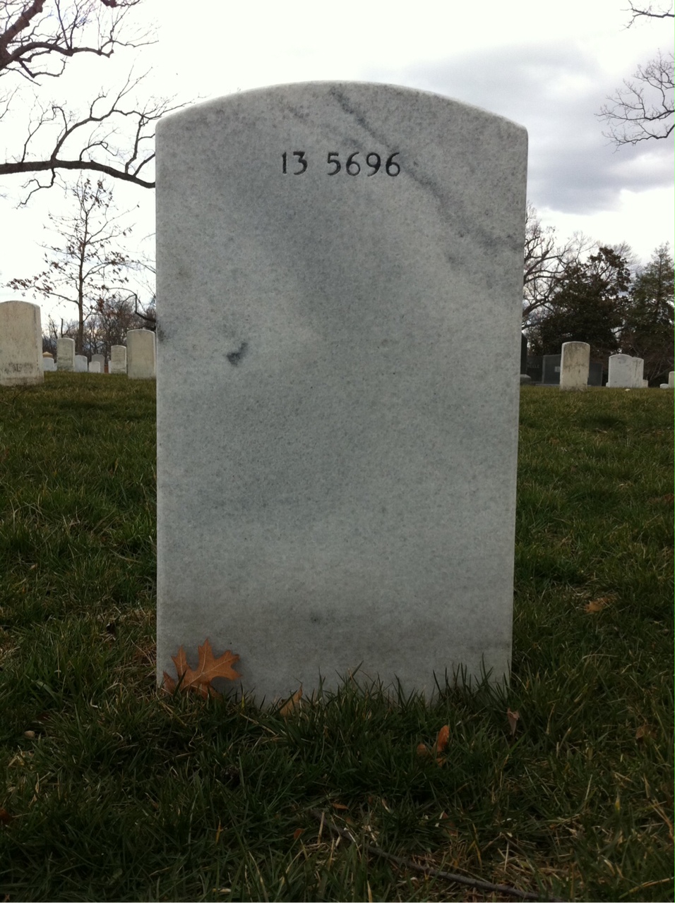 Back of headstone — John Myers