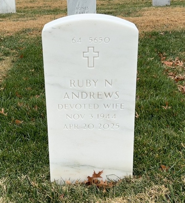 Back of headstone — Adolphus Andrews