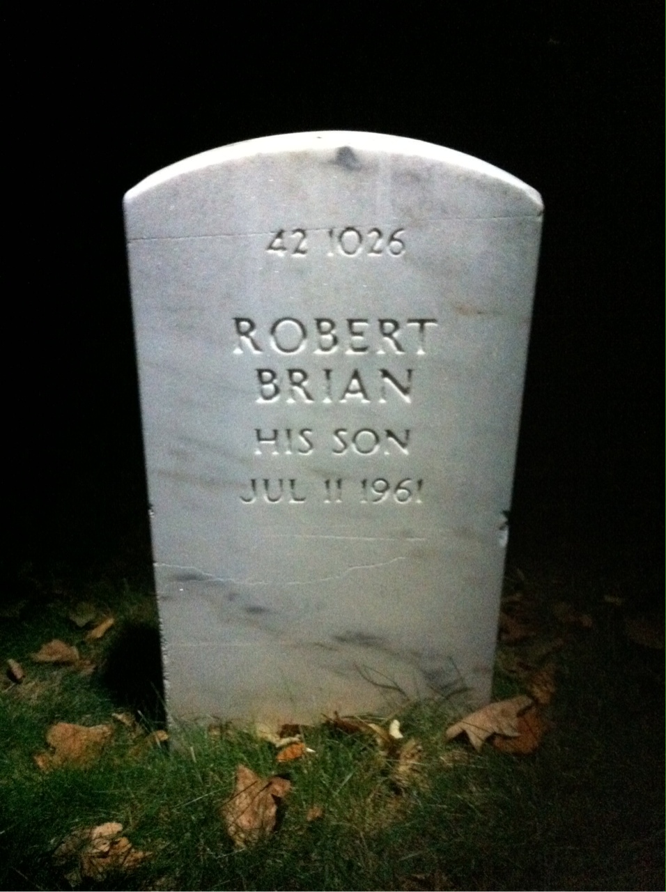 Back of headstone — Roy M Wooldridge