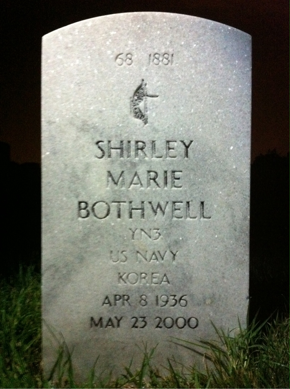 Back of headstone — James Bothwell