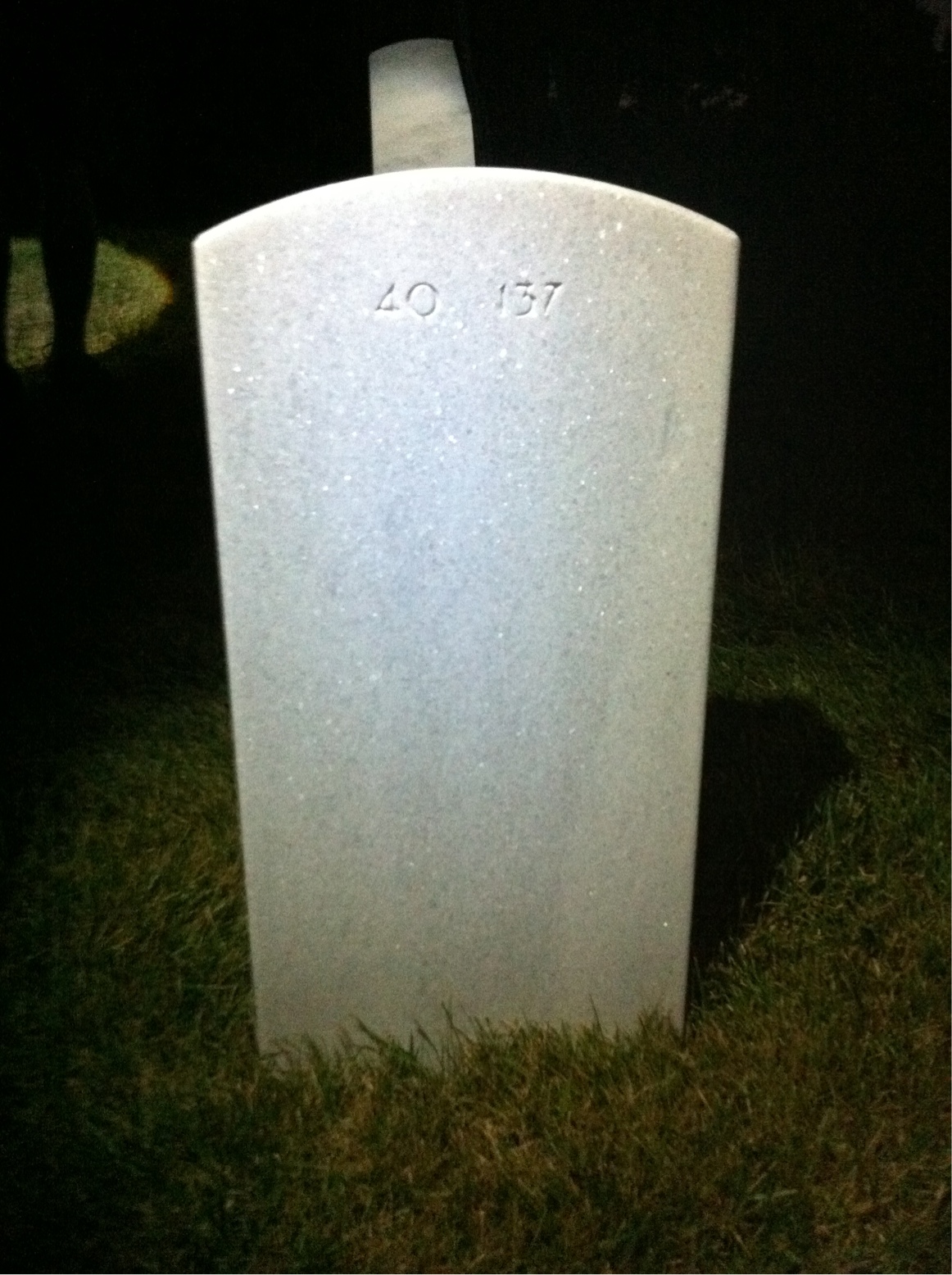 Back of headstone — Bruce Warrick