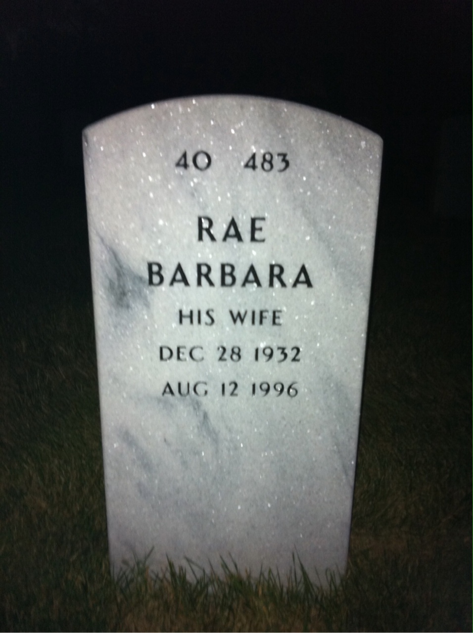Back of headstone — Frederick Boehm