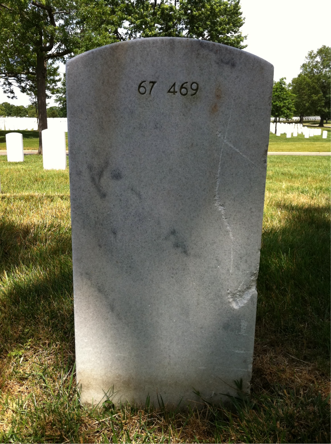 Back of headstone — Levern Morrow
