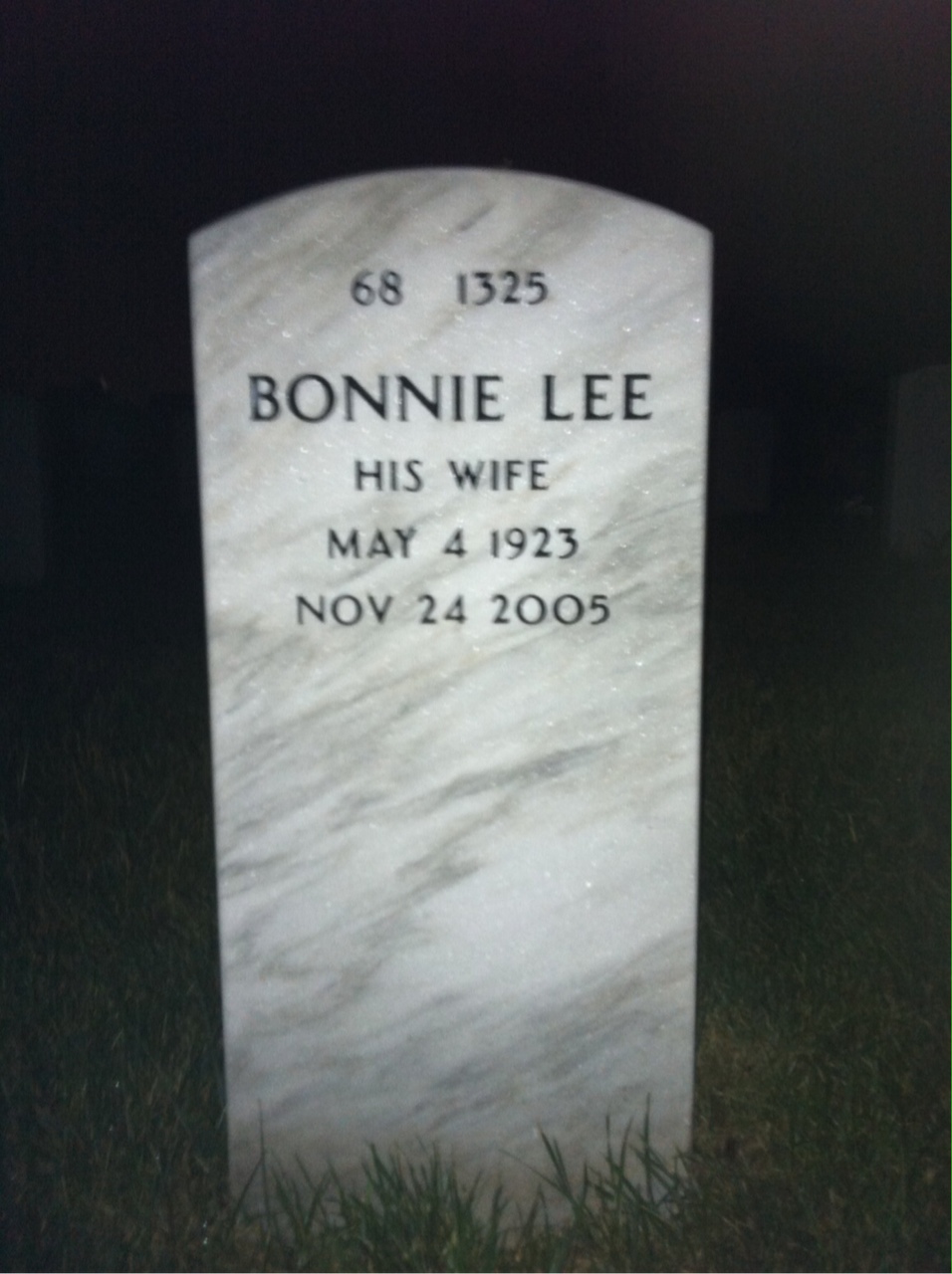 Back of headstone — Russell Cogar