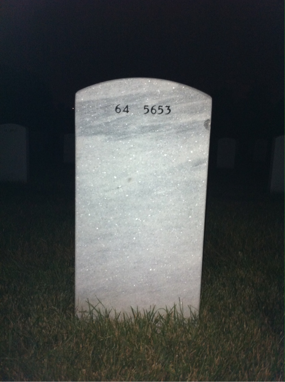 Back of headstone — Vernon Mccumbers