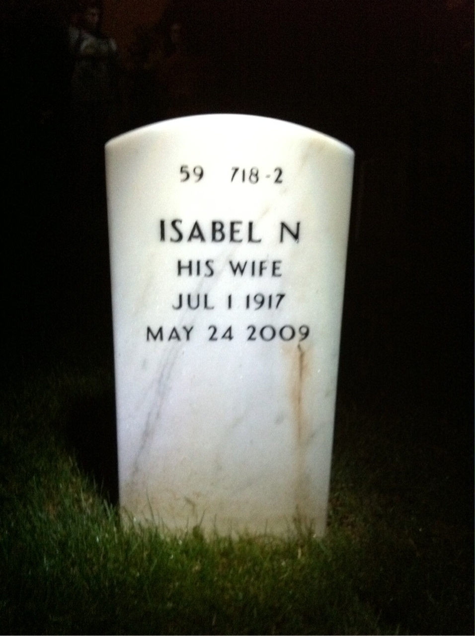 Back of headstone — Emile Baker