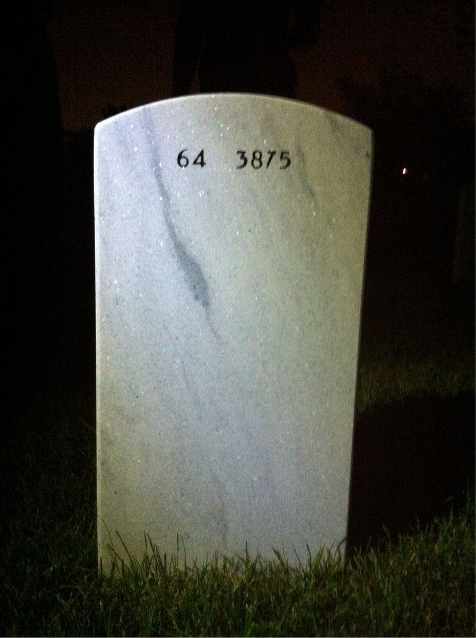 Back of headstone — William Mitchell