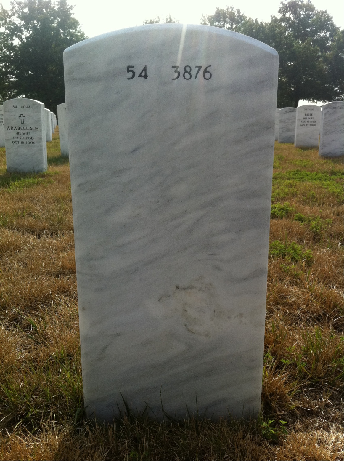 Back of headstone — Frank Kleckner