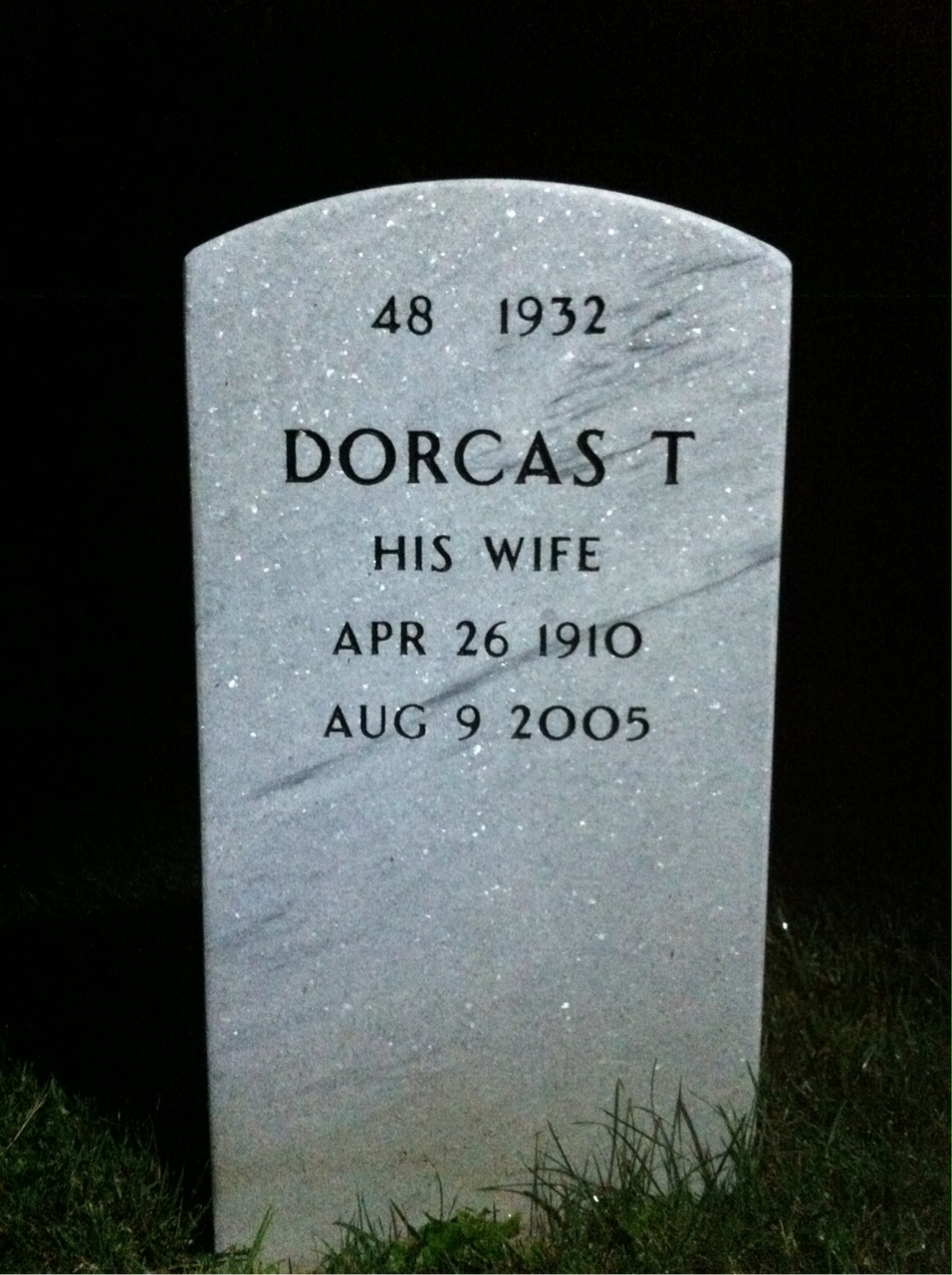 Back of headstone — Lee Crawford
