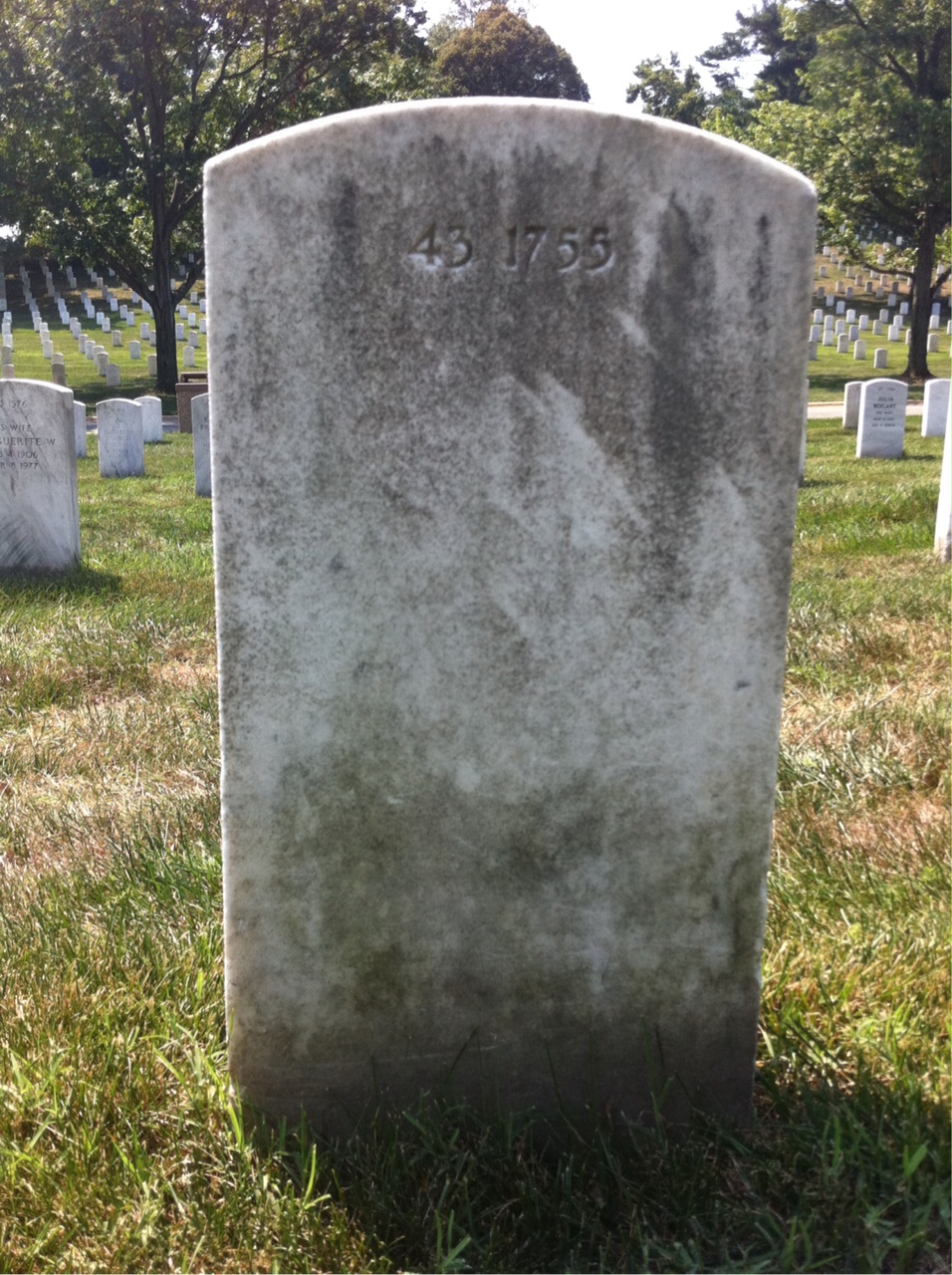 Back of headstone — Ambrose Choyce