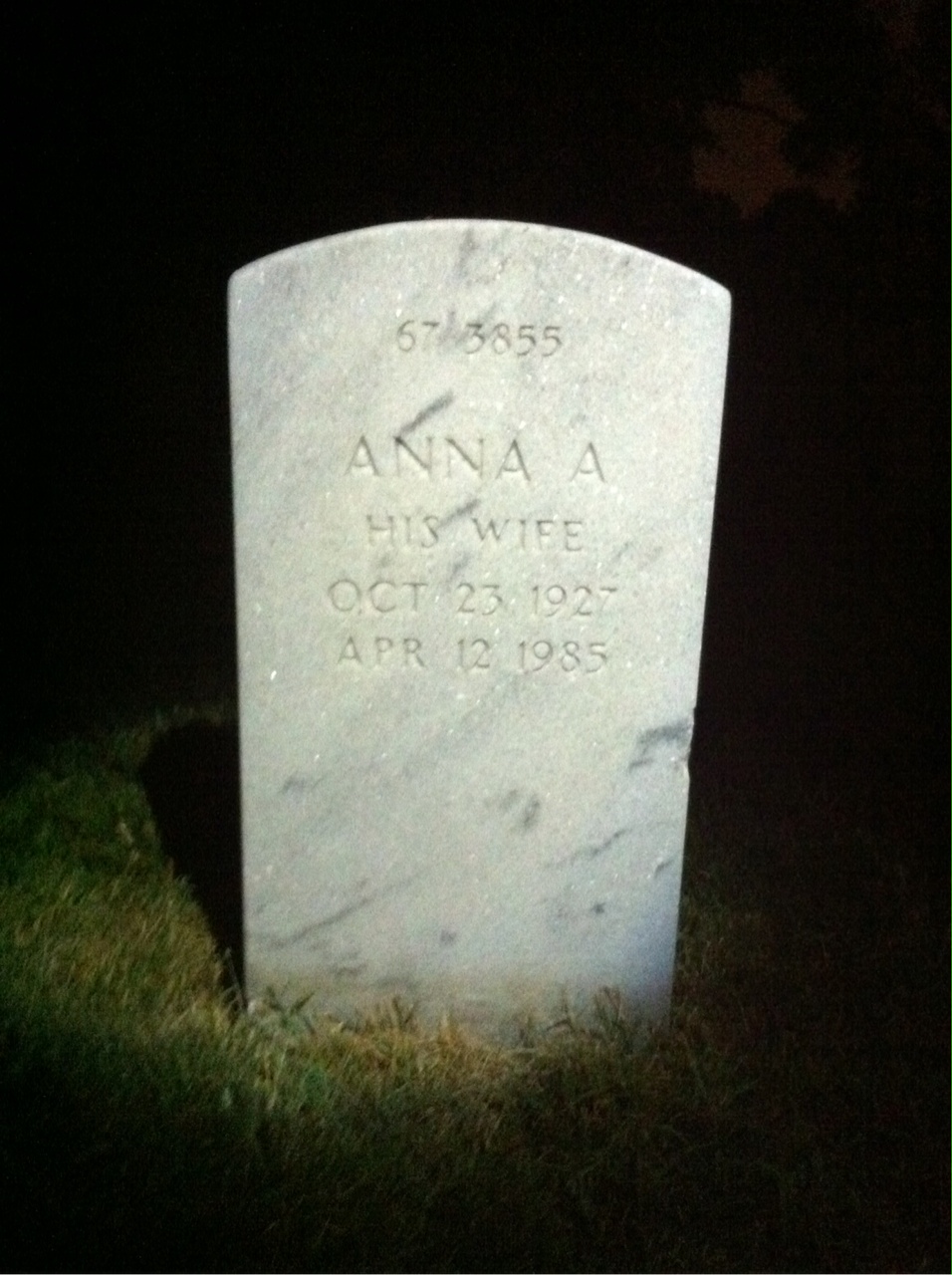 Back of headstone — Milton Morris