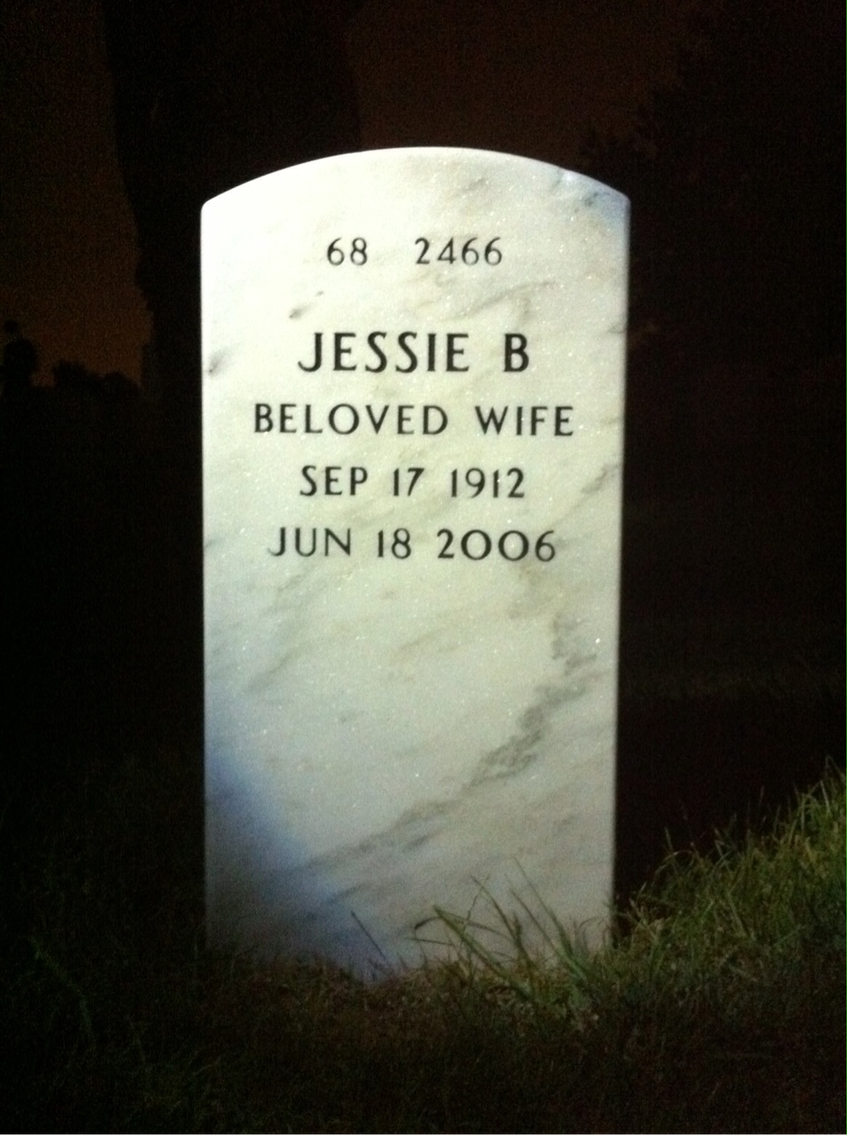 Back of headstone — Aubrey Smith