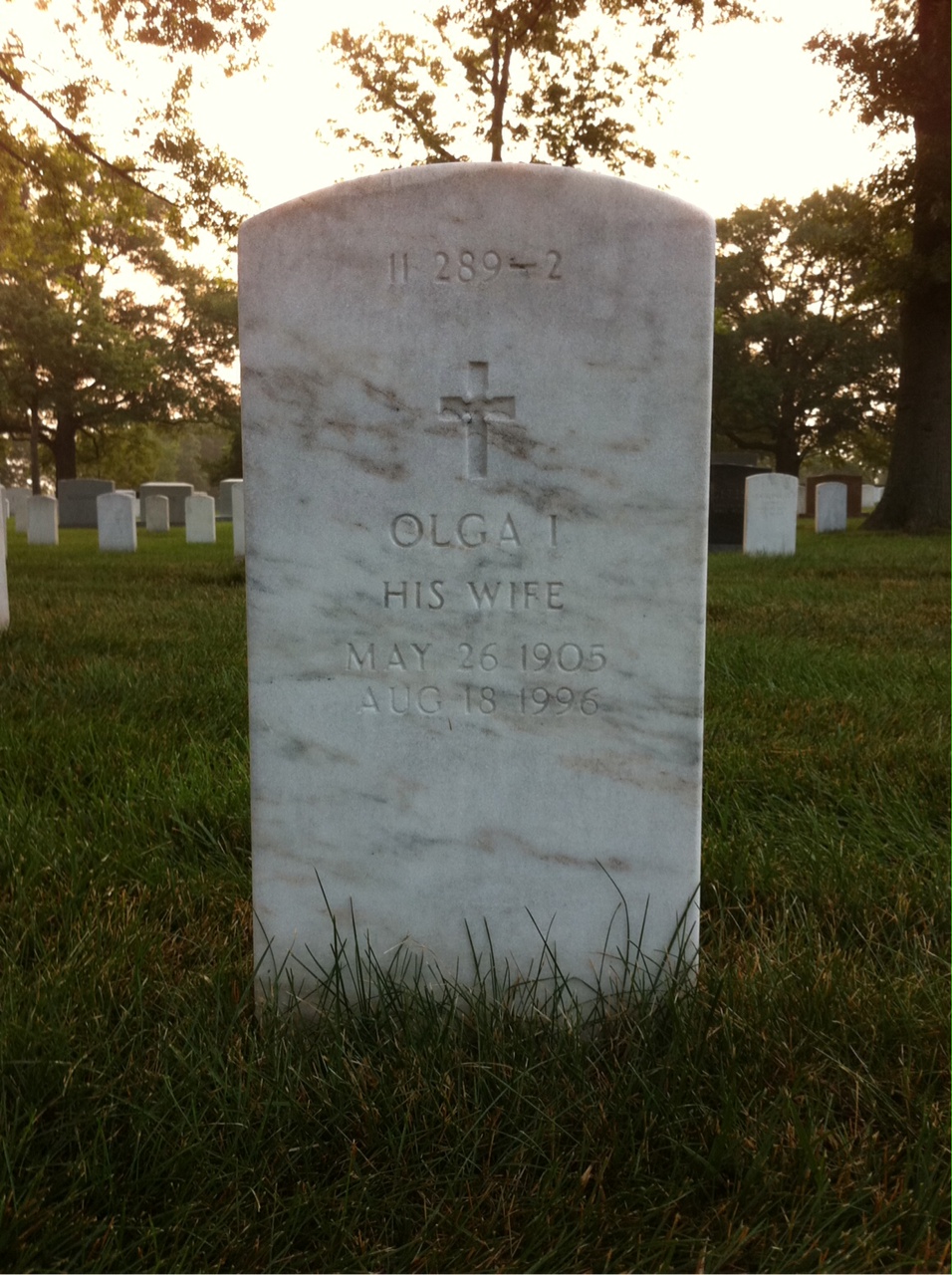 Back of headstone — Willard R Wolfinbarger