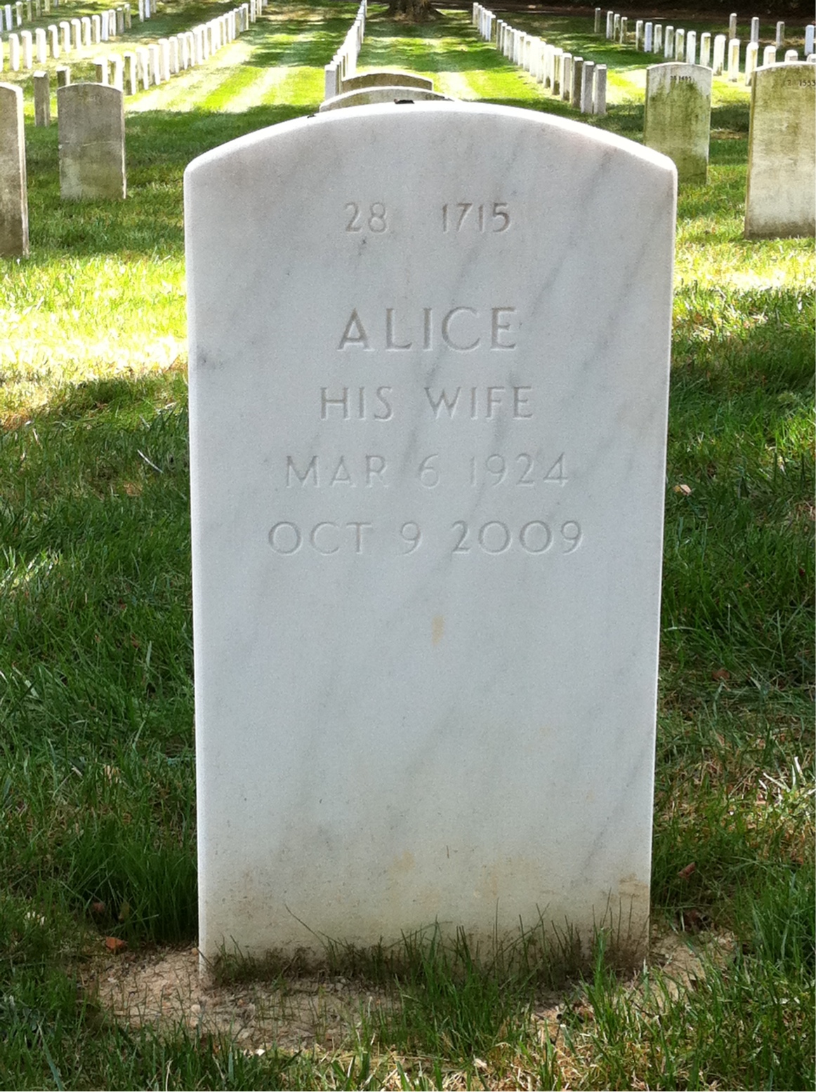 Back of headstone — John Minko