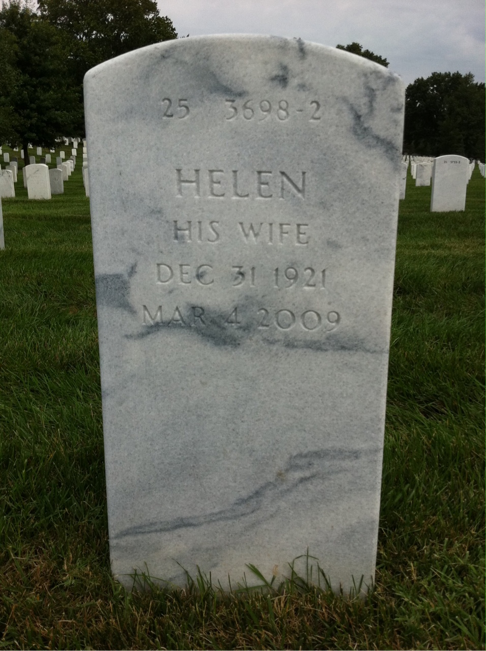 Back of headstone — Arthur Demott