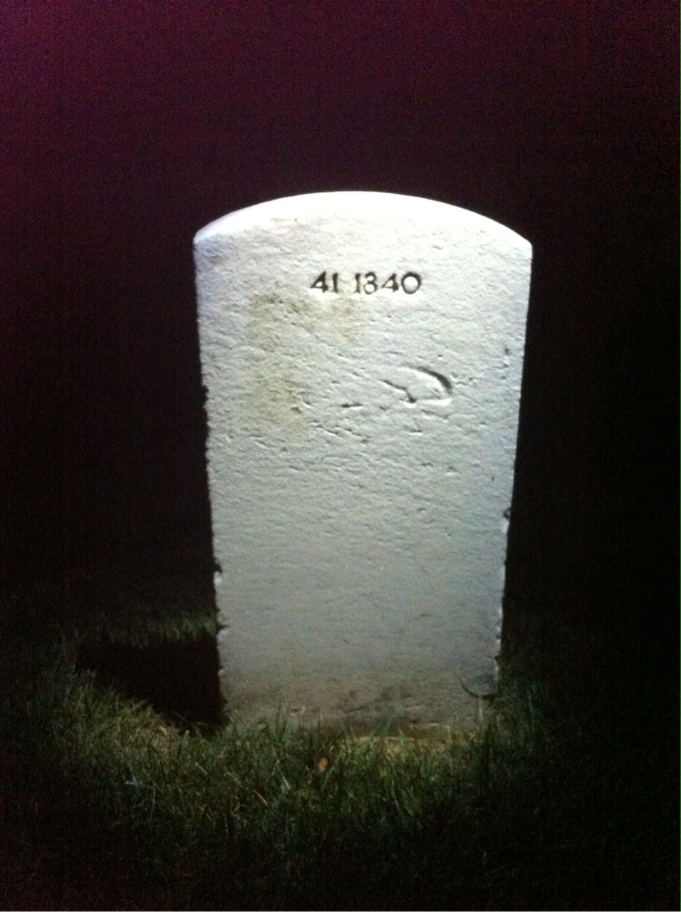Back of headstone — Ollie Mort