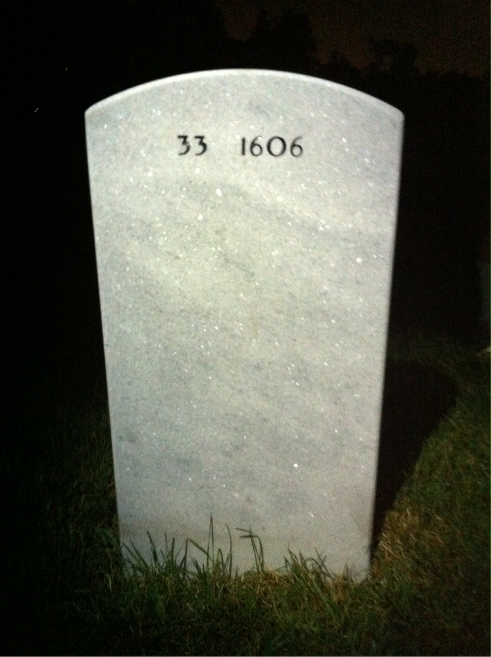 Back of headstone — Jack Anderson