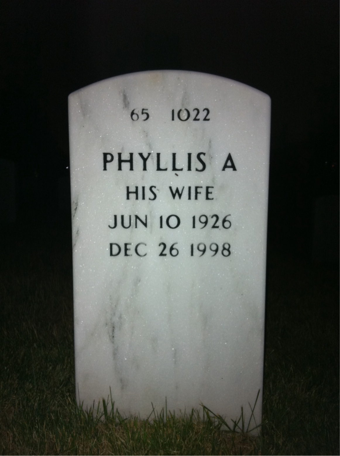 Back of headstone — Ronald Beattie