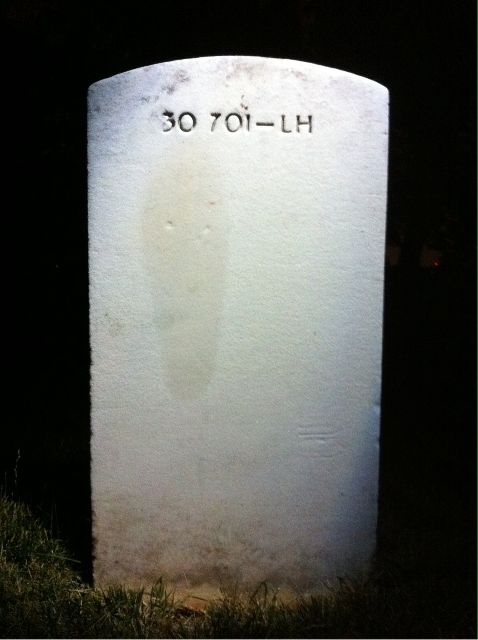 Back of headstone — Alvin Corbin