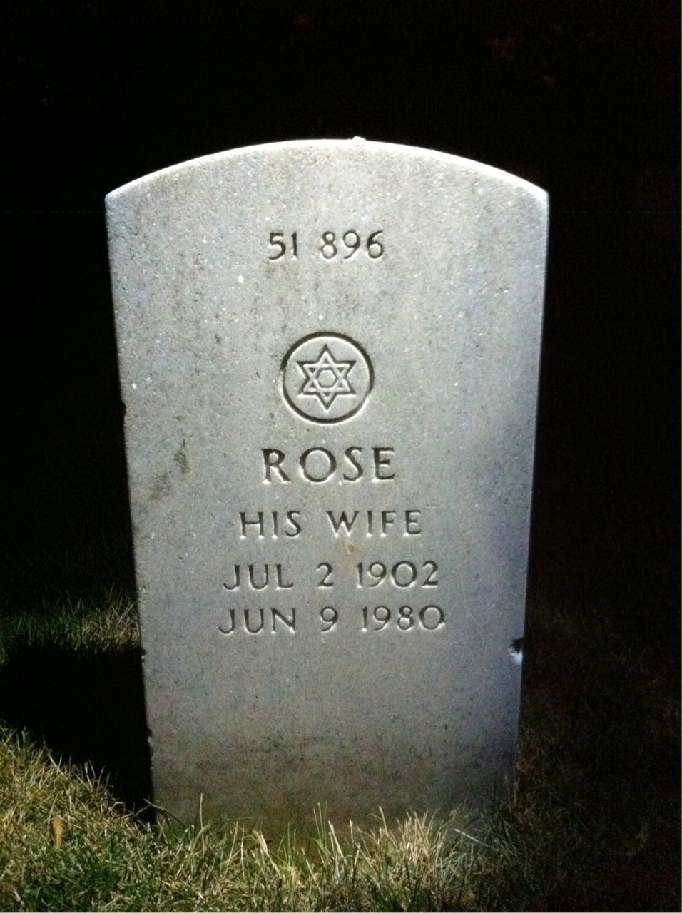 Back of headstone — Joseph Crivaro