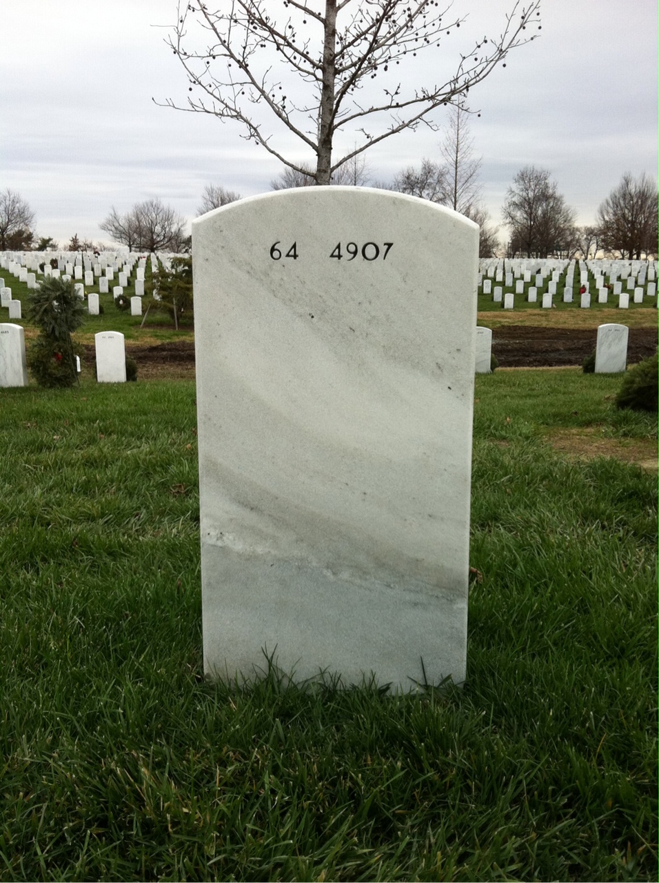 Back of headstone — Wayne Baney