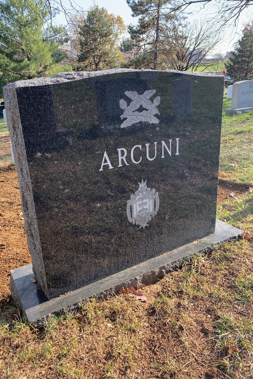 Back of headstone — Albert Arcuni